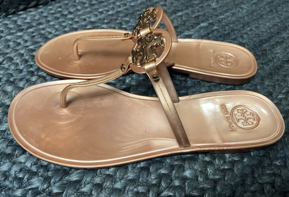 Tory Burch Mini Miller Flat Thong Jelly Sandals Womens Size 9